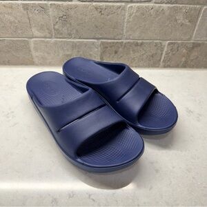 OOFOS Ooahh Blue Unisex Recovery Sandals—W8/M6